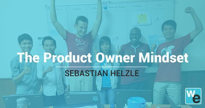Product Owner Sebastian Helzle with his Scrum team at Web Essentials in 2014.